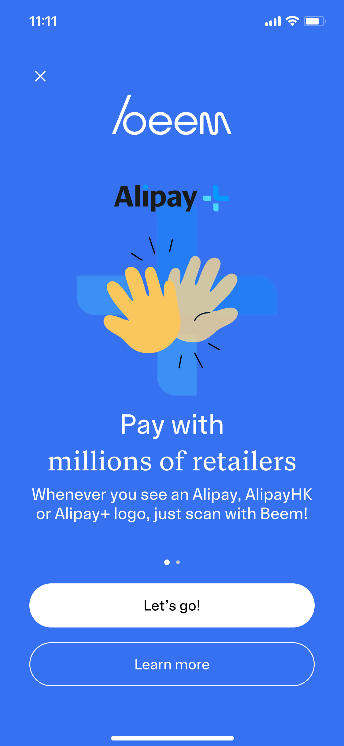 Beem travel concept introduction screen